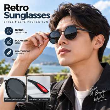 ELB Kacamata Hitam Retro UV Protection Outdoor Polarized Lens - R1025