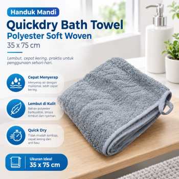 Gambar produk Beiw Handuk Mandi Quickdry Bath Towel Polyester Soft Woven 35x75cm - U0766