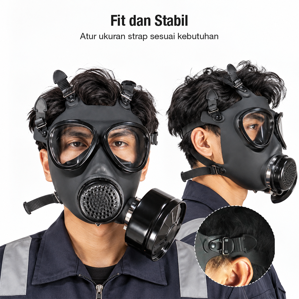 Gambar produk Tecto Masker Gas Respirator Full Face Pollution Protection with Filter - MF87 - 5