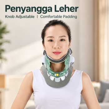 Hals Penyangga Leher Anti Down Adjustable Neck Brace Posture Corrector - Green