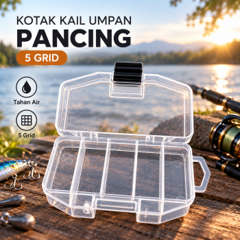 GOBAIT Kotak Perkakas Pancing Kail Umpan Waterproof Tackle Box 5 Grid - L-026