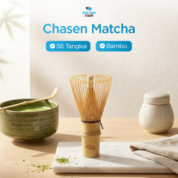 Gambar produk One Two Cups Chasen Bamboo Whisk Matcha Pengaduk Teh Jepang 56 Tangkai - B58