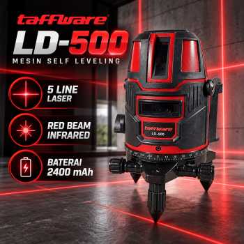 Gambar produk Taffware Mesin Self Leveling 5 Line Laser Red Beam Infrared 4D - LD-500