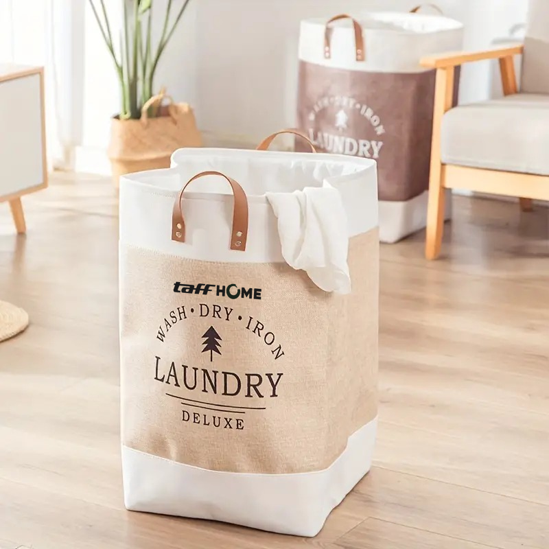 Gambar produk TaffHOME Tas Laundry Bag Storage Organizer Linen Foldable with Handle - E90 - 2