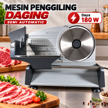 Hobart Mesin Pengiris Daging Semi Automatic Adjustable Beef Slicer - Silver