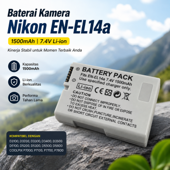 Acell Baterai Kamera Nikon Replacement Battery Pack 1500mAh - Gray