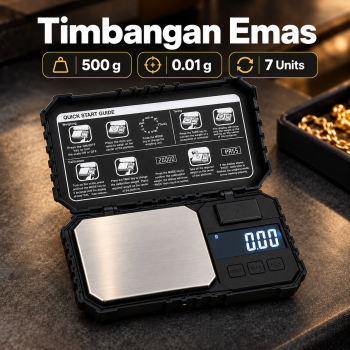 Goeland Timbangan Emas Digital Mini 7 Units 0.01g 500g - Black