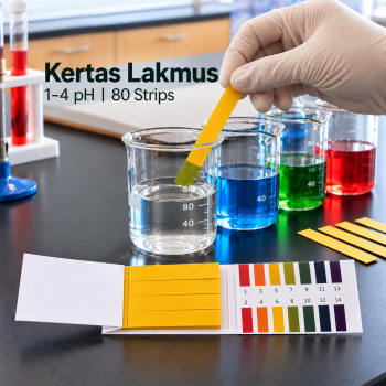 NEXCO Kertas Lakmus Litmus Paper pH Test 80 Strips with Control Card - Yellow