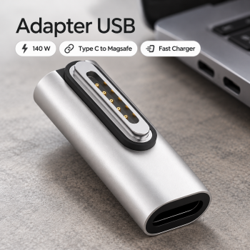 BLUE Adapter USB Type C to MagSafe 3 PD Fast Charger MacBook 140W - Gray