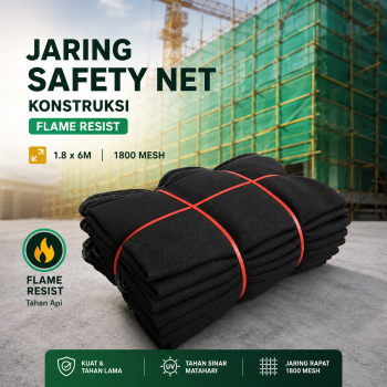 Gambar produk QIANGSEHNG Jaring Pengaman Konstruksi Safety Net Flame Resist 1.8x6M 1800 Mesh - TM-23