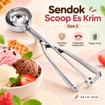 One Two Cups Sendok Scoop Es Krim Ice Cream Stainless Spring Handle - AX-24