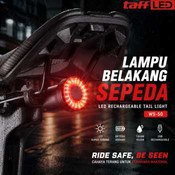 TaffLED Lampu Belakang Sepeda LED Rechargeable Tail Light 400mAh - WS-50