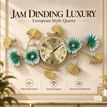 TaffHOME Jam Dinding European Style Quartz Luxury Silent Movement 60cm - 24119C