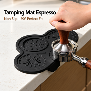 HANNEA Tamping Mat Espresso Silicone Alas Tamper Portafilter - Black