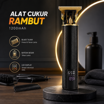 Vintage Alat Cukur Rambut Elektrik Rechargeable Hair Clipper Trimmer - Black