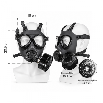 Gambar produk Tecto Masker Gas Respirator Full Face Pollution Protection with Filter - MF87 - 7