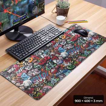 Gambar produk TaffGEAR Mouse Pad Gaming XL Street Grafitti Desk Mat 900x400x3mm - EI25