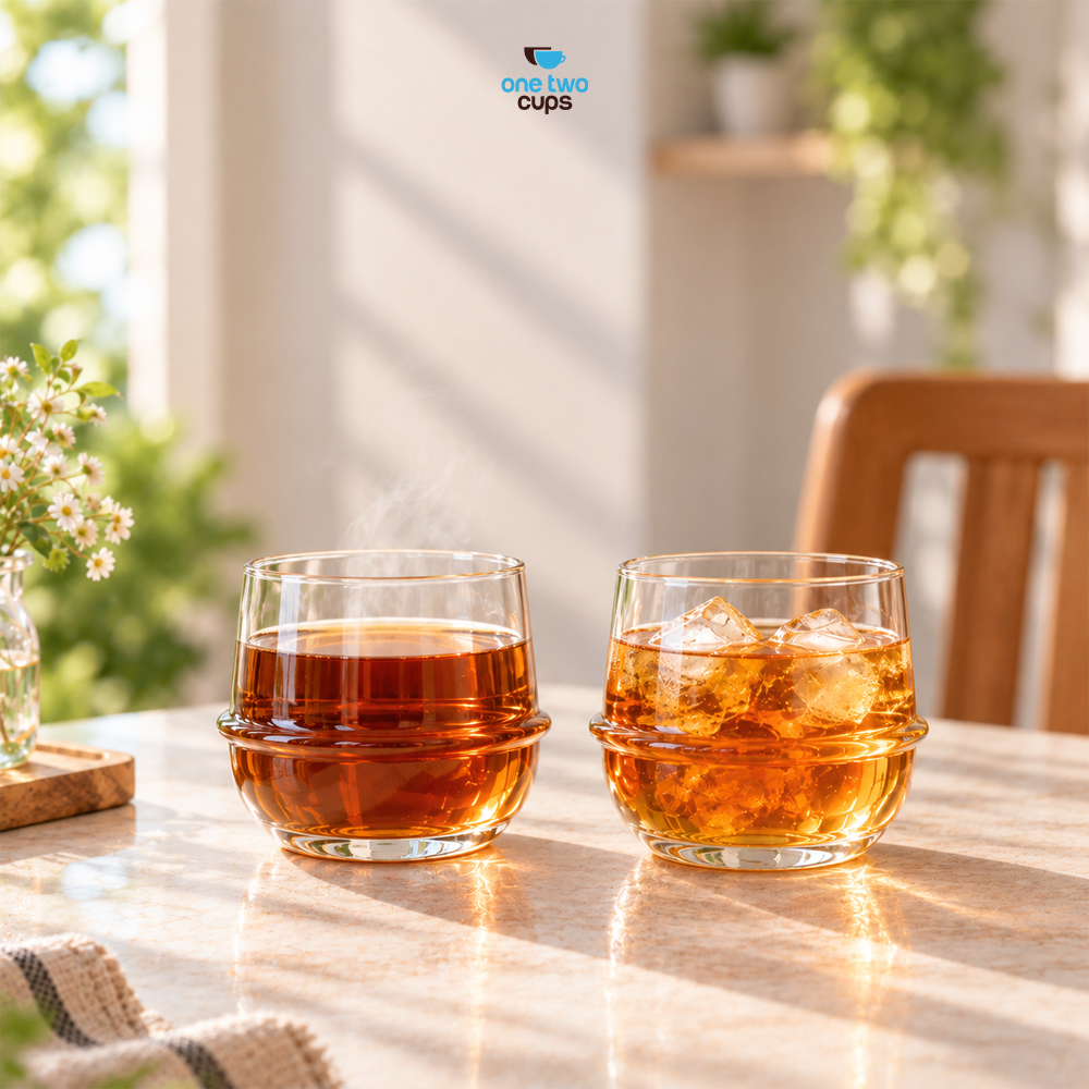 Gambar produk One Two Cups Gelas Kaca Aesthetic Kopi Teh Double Wall Glass 550ml - PLY1710 - 5