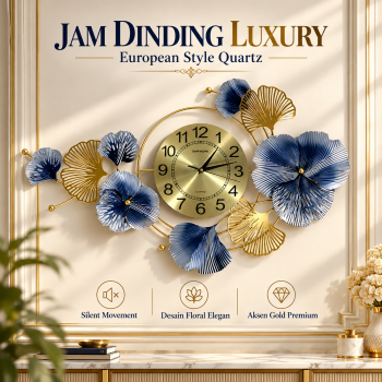 TaffHOME Jam Dinding European Style Quartz Luxury Silent Movement 76cm - 2874