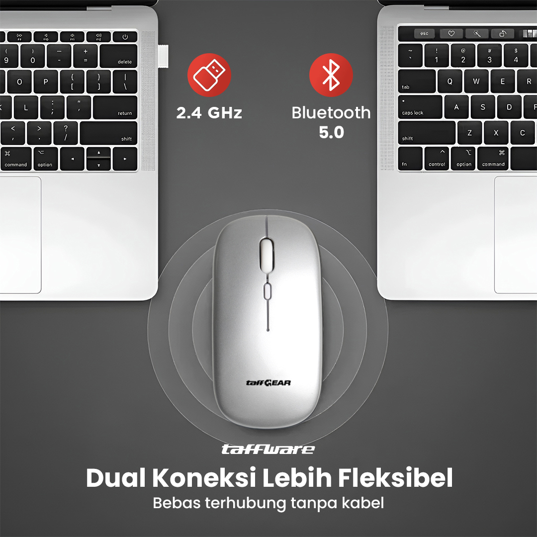 Gambar produk TaffGEAR Mouse Wireless Bluetooth Optical 2.4GHz Silent Click 1600DPI - M8120G - 1