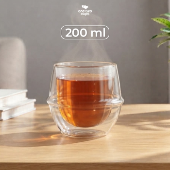 One Two Cups Gelas Kaca Aesthetic Kopi Teh Double Wall Glass - PLY1710
