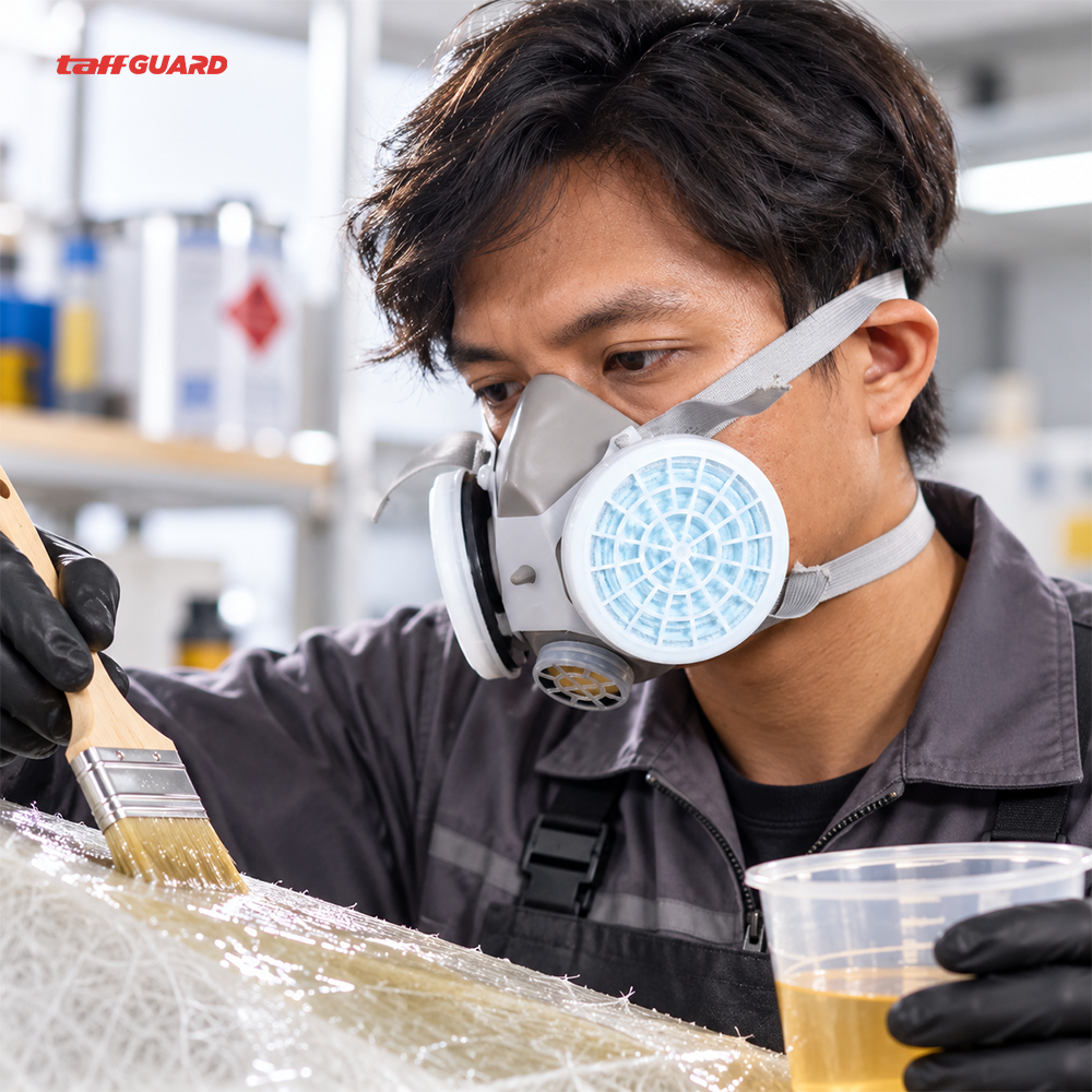 Gambar produk TaffGUARD Masker Gas Respirator Half Face with Activated Carbon Filter - 8006 - 6