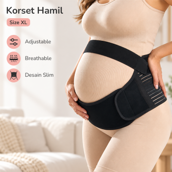 Mamia Sabuk Korset Penyangga Perut Ibu Hamil Adjustable Pregnancy Belt - XL Black