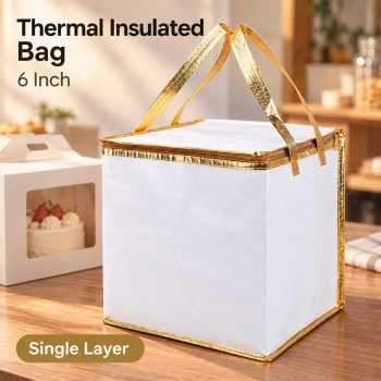 STYL Tas Pendingin Makanan Cooler Bag Thermal Insulated Bag 1 Layer - 6 Inch White