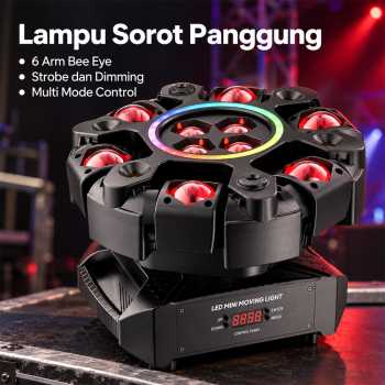 CYU Lampu Sorot Panggung LED Stage Spotlight Moving Head RGB 150W - Black