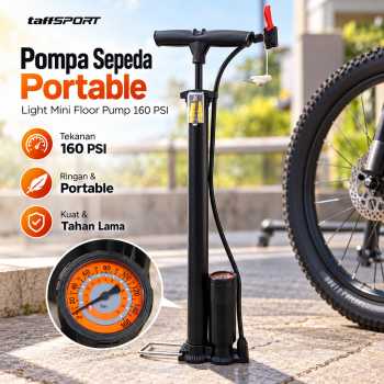 Gambar produk TaffSPORT Pompa Sepeda Portable Light Mini Floor Pump 160 PSI - PM90