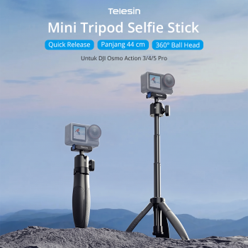 TELESIN Tripod Mini Kamera Aksi Tongsis Monopod Magnetic Mount 44cm - Black