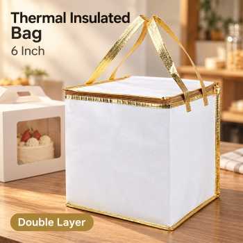STYL Tas Pendingin Makanan Cooler Bag Thermal Insulated Bag 2 Layer - 6 Inch White