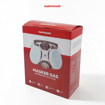 Gambar produk TaffGUARD Masker Gas Respirator Half Face with Activated Carbon Filter - 8006 - Kemasan