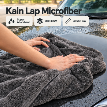 TOARA Kain Lap Microfiber Premium Mobil Multifungsi 800 GSM - 40x60cm Gray