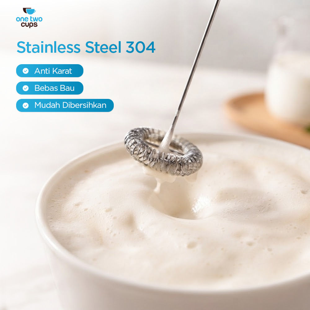 Gambar produk One Two Cups Hand Mixer Mini Pengocok Telur Milk Frother USB Type C - HMW10 - 2