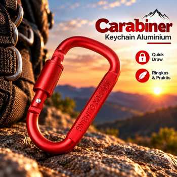 TaffSPORT Gantungan Kunci Carabiner Keychain Quick Draw Aluminium - AT76