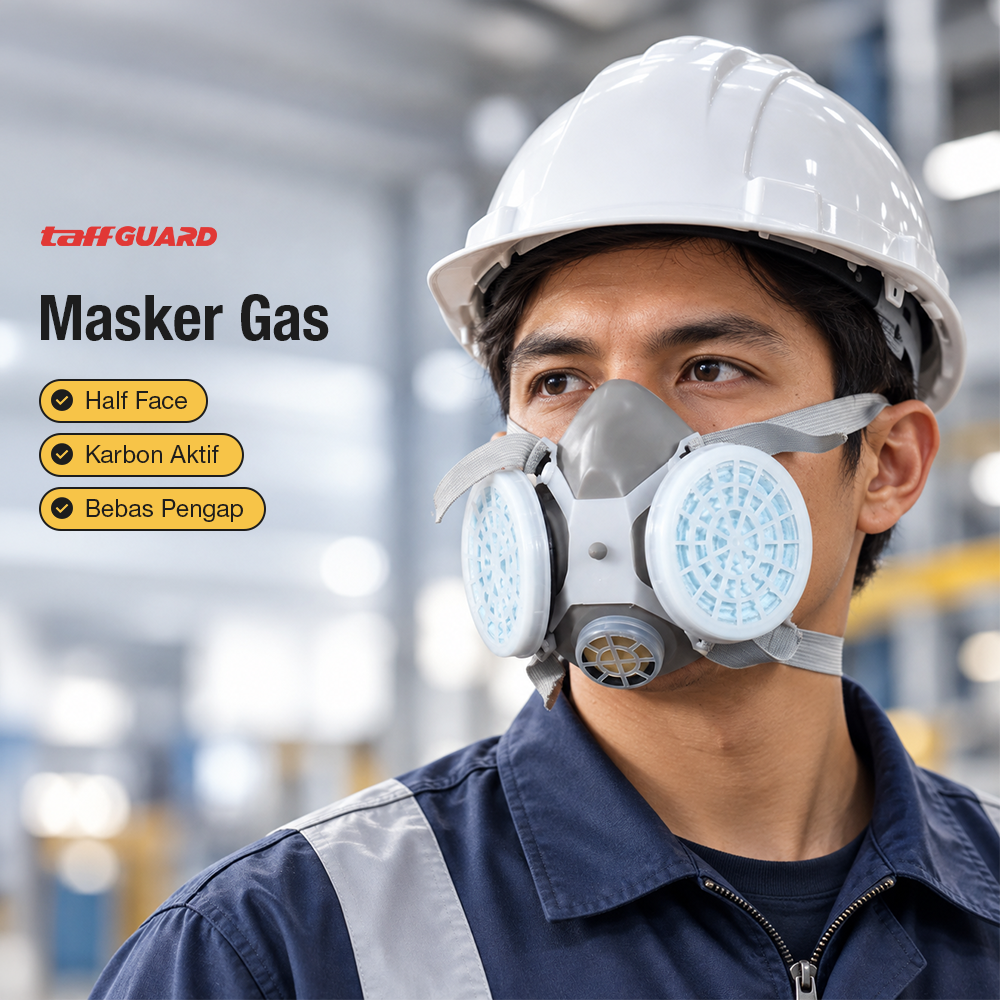 Gambar produk TaffGUARD Masker Gas Respirator Half Face with Activated Carbon Filter - 8006 - Utama