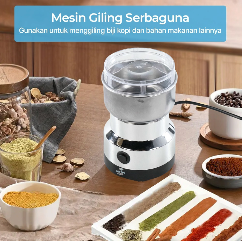Gambar produk One Two Cups Nima Alat Penggiling Kopi Elektrik Bumbu Coffee Grinder - NM-8300 - 3