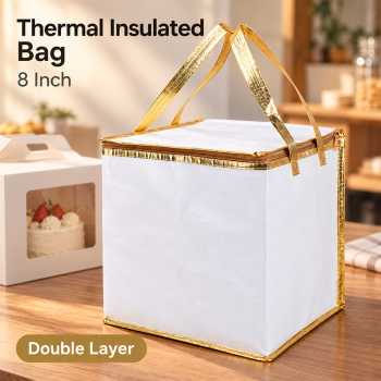 STYL Tas Pendingin Makanan Cooler Bag Thermal Insulated Bag 2 Layer - 8 Inch White
