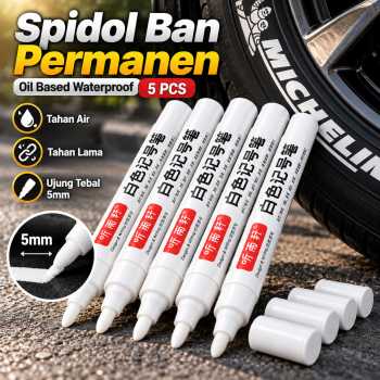 YIXIAOJIANDA Spidol Ban Permanen Oil Based Waterproof 5mm 5 PCS - 1159