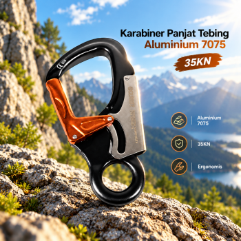 TaffSPORT Karabiner Panjat Tebing Outdoor Anchor Rope Lock Safety 35KN - CE10