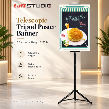Gambar produk TaffSTUDIO Telescopic Tripod Poster Banner Iklan Stand 3 Section - FC-281