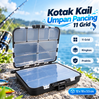 TaffSPORT Kotak Perkakas Pancing Kail Umpan Tackle Box 11 Grid - VK11