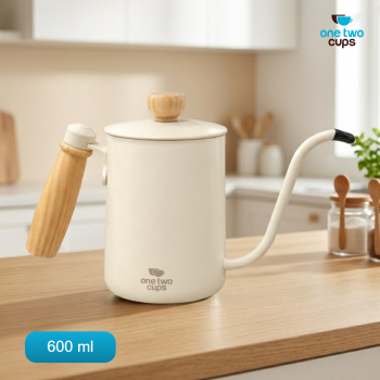 One Two Cups Teko Kopi Leher Angsa Gooseneck Pour Over Kettle 600ml - White
