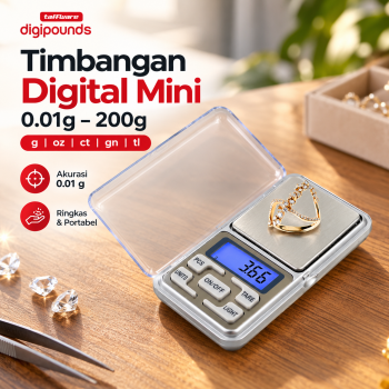 Taffware Digipounds Timbangan Emas Digital Mini 5 Units 0.01g 200g - MH-200