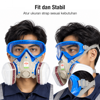 Gambar produk SJL Masker Gas Respirator Full Face with Activated Carbon Filter - YF2 - 5