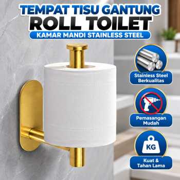 HOUSEEN Tempat Tisu Gantung Roll Toilet Kamar Mandi Stainless Steel - HJ30