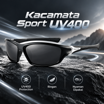 XIRAN Kacamata Fashion Outdoor Sunglasses UV400 - Black/Black