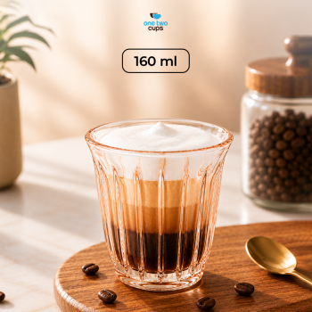 One Two Cups Gelas Kaca Aesthetic Kopi Espresso Latte Bomber Glass - SN502