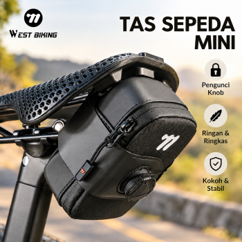 WEST BIKING Tas Sepeda Mini Saddle Bike Bag Pengunci Knob 0.2L - Black
